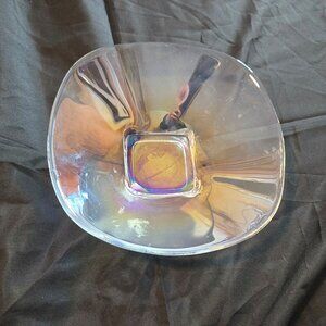 Vintage Italian Hand-Blown Iridescent Glass (MURERO) Bowl